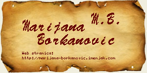 Marijana Borkanović vizit kartica